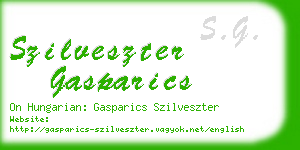 szilveszter gasparics business card